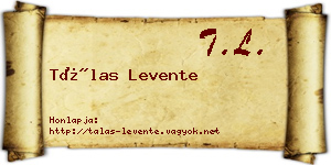Tálas Levente névjegykártya